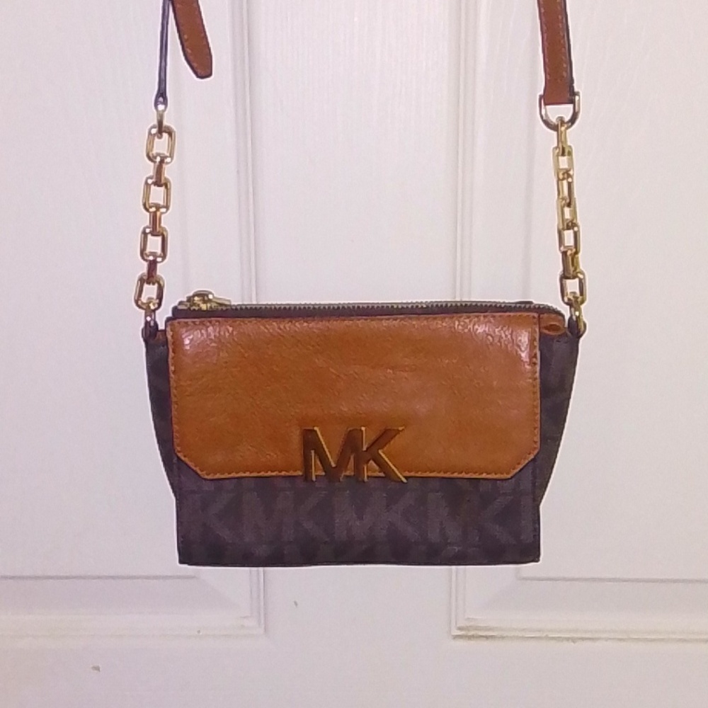 Michael Kors Tan and Black Crossbody Bag